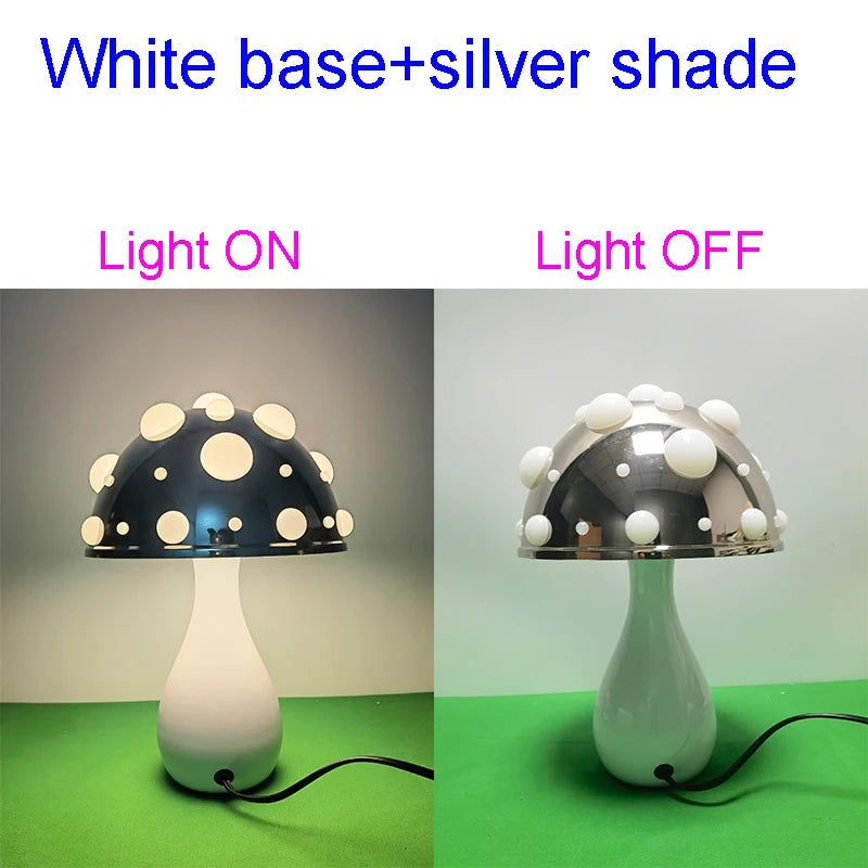 Amanita Mushroom Lamp with LED Tricolored Bulb AC or USB Warm Light Biomimetic Fly Agaric Desk Light for LivingroomBedside Hotel